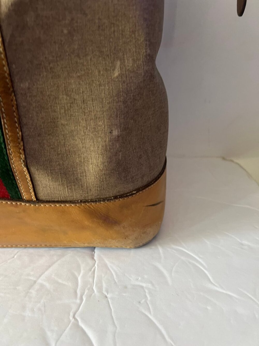 VINTAGE 70'S GUCCI BOSTON CANVAS DUFFLE TRAVEL BAG - Picture 5 of 17